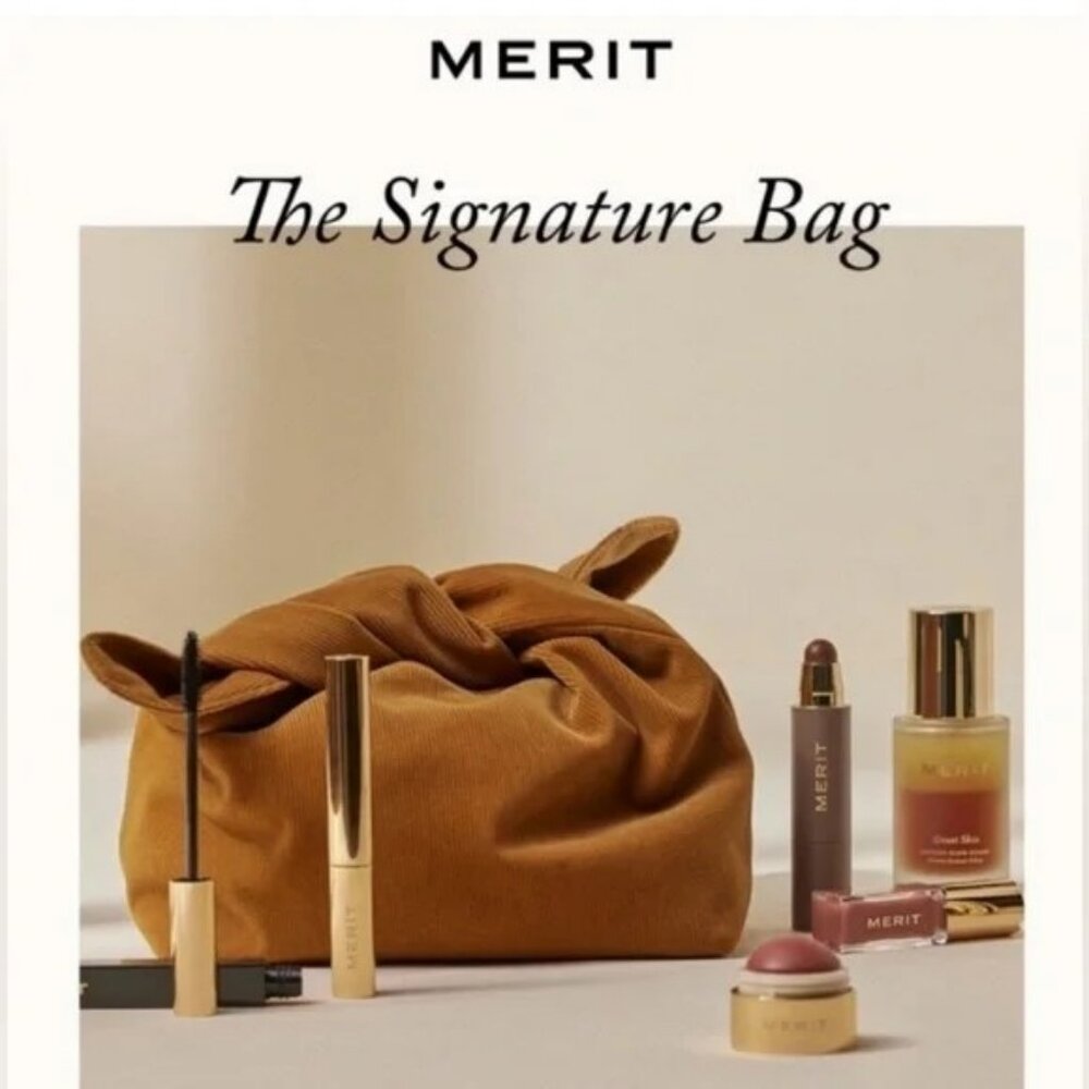 Merit signature corduroy make up bag